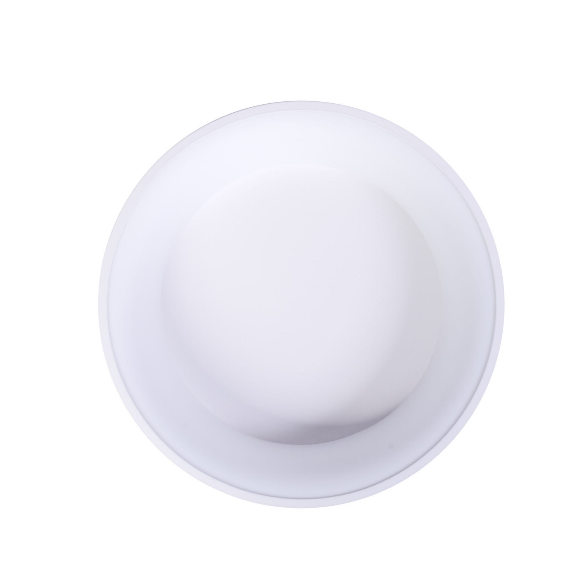 Biały plafon Ohio LED D45, okrągły, z gładką, matową powierzchnią. Ujęcie z góry, ukazujące kształt i minimalistyczny design. Produkt o średnicy D45, idealny do nowoczesnych wnętrz.