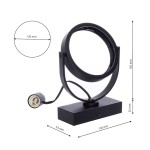 Czarna lampa sufitowa (spot) 1-punktowa Lugar ML5704. Okrągła oprawa o średnicy 120 mm, zamontowana na prostokątnej podstawie 130x53 mm, z przewodem do podłączenia. Wysokość całkowita 165 mm, wysokość podstawy 25 mm.