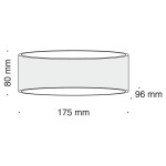 Biały kinkiet LED Trame C806WL-L5W o cylindrycznym kształcie, wymiary: 175 mm długości, 96 mm średnicy, 80 mm wysokości. Prosty design bez widocznych napisów lub logo, idealny do nowoczesnych wnętrz.