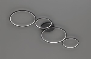 Rondo LED lampa sufitowa 4-punktowa czarna 622610432