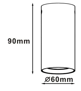 Lampa sufitowa Manacor H9, 1-punktowa, w kolorze białym. Owalny kształt o wymiarach 90 mm wysokości i średnicy 60 mm. Prosta, minimalistyczna konstrukcja bez dodatkowych zdobień, idealna do nowoczesnych wnętrz.