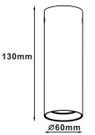 Lampa sufitowa Manacor H13 1-punktowa w kolorze białym i złotym. Cylindryczny kształt o wysokości 130 mm i średnicy 60 mm. Prosty design, idealna do nowoczesnych wnętrz.