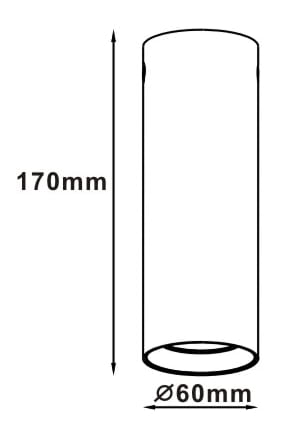 Lampa sufitowa Manacor H17 1-punktowa w kolorze białym i złotym, o wysokości 170 mm i średnicy 60 mm. Prosta, cylindryczna konstrukcja, idealna do nowoczesnych wnętrz.