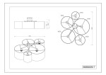 Lampa sufitowa 5-punktowa w różnych kolorach, o okrągłych kloszach o średnicach 200 mm, 250 mm, 300 mm, 350 mm i 400 mm. Produkt ma cylindryczny korpus, zamontowany jest na płaskiej podstawie. Wymiary: średnica 700 mm, wysokość 215 mm.