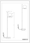 Lampa podłogowa Pure 1-punktowa w kolorze antracytowym. Posiada okrągłą głowicę o średnicy 20 cm, prostą, smukłą podstawę o średnicy 25 cm, z widocznym przewodem zasilającym. Ujęcie z boku, pokazujące detale konstrukcji i proporcje.