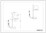Lampa stołowa Pure 1-punktowa w kolorze mosiądzu, z okrągłą podstawą i szklanym kloszem o średnicy 16 cm. Ujęcie frontalne, widoczny kabel z wtyczką, wysokość 52 cm, średnica podstawy 18 cm.