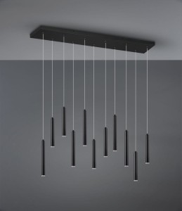 Tubular LED lampa wisząca 11-punktowa czarna 321611132