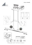 Trójpunktowa lampa wisząca Trajan w kolorze mosiądzu. Posiada regulowane zawieszenie, trzy źródła światła LED (1 x 42W, 2 x 6W) oraz prostokątną, metalową konstrukcję. Ujęcie z przodu, pokazujące wszystkie istotne detale montażowe.