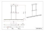 Lacal LED lampa wisząca 7-punktowa w kolorze niklowym, o wymiarach 1000x300 mm, z regulowaną wysokością 960-1000 mm. Posiada funkcje dotykowego ściemniania oraz zmiany koloru. Elementy montażowe w zestawie.