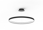 Lampa wisząca Circle LED D78 w kolorze czarnym, o okrągłym kształcie, zawieszona na cienkich linkach. Posiada minimalistyczny design z delikatnym podświetleniem, montowana do sufitu. Idealna do nowoczesnych wnętrz.