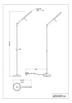Czarna lampa podłogowa LED Filigran o wysokości 1820 mm, z regulowanym ramieniem i przyciskiem. Podstawa okrągła, średnica 180 mm. Długość kabla 2000 mm. Prosty, nowoczesny design, idealna do różnych wnętrz.