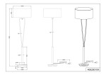Lampa podłogowa Paris II w kolorze niklowym z okrągłym kloszem o średnicy 50 cm. Posiada prostą, smukłą nogę o wysokości 160 cm, z podstawą o średnicy 28 cm. Kąt ujęcia frontalny, ukazujący detale konstrukcji oraz przewód zasilający.