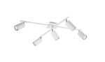 Lampa sufitowa Marley 5-punktowa w kolorze białym, z pięcioma okrągłymi reflektorami umieszczonymi na krzyż. Konstrukcja metalowa, z prostymi liniami, zamontowana na płaskiej podstawie. Reflektory regulowane, umożliwiające skierowanie światła.