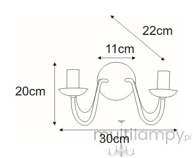 Czarny kinkiet 2-punktowy Bartez K-3994 z okrągłą podstawą. Szerokość 30 cm, wysokość 20 cm, głębokość 11 cm. Wysokość uchwytów na źródła światła wynosi 22 cm. Prosty, elegancki design idealny do różnych aranżacji wnętrz.