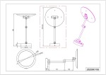 Kinkiet LED View 1-punktowy, okrągła podsufitka o średnicy 216 mm, metalowa podstawa, regulowana wysokość do 434 mm, prosty design, widoczna konstrukcja z przegubem, kolor srebrny, idealny do nowoczesnych wnętrz.
