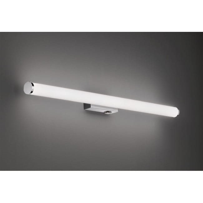 Kinkiet LED Mattimo w kolorze chromu, o długości 80 cm i mocy 8,6W. Posiada prostą, cylindryczną formę z białym kloszem, montowany na ścianie. Odporny na wilgoć (IP44), idealny do łazienek i innych wilgotnych pomieszczeń.