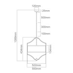 Lampa wisząca Stesso Gold Nero M, 4-punktowa, w kolorze złotym i czarnym. Okrągły klosz z metalicznym wykończeniem, wymiary: 550 mm szerokości, 1389 mm wysokości. Zawieszona na cienkim przewodzie, w klasycznym stylu, idealna do nowoczesnych wnętrz.