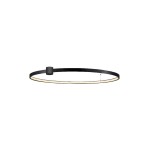 Lampa sufitowa LED Ring D90 o mocy 50W w kolorze czarnym, w formie okręgu z delikatnym, jasnym podświetleniem, montowana na suficie. Widok frontalny, z widocznym mocowaniem.