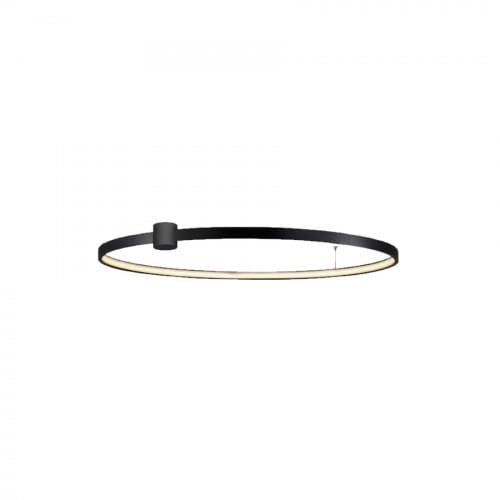 Lampa sufitowa LED Ring D60 o mocy 35W w kolorze czarnym, w kształcie okręgu. Zawieszenie na suficie, z widocznym źródłem światła wzdłuż krawędzi. Prosty, nowoczesny design.