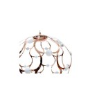 Złota lampa wisząca Aspilia LED, 30-punktowa, o dekoracyjnym, falistym kształcie z białymi kulkami. Ujęcie z góry, pokazujące detale konstrukcji i materiału. Tło białe, co podkreśla elegancki design lampy.