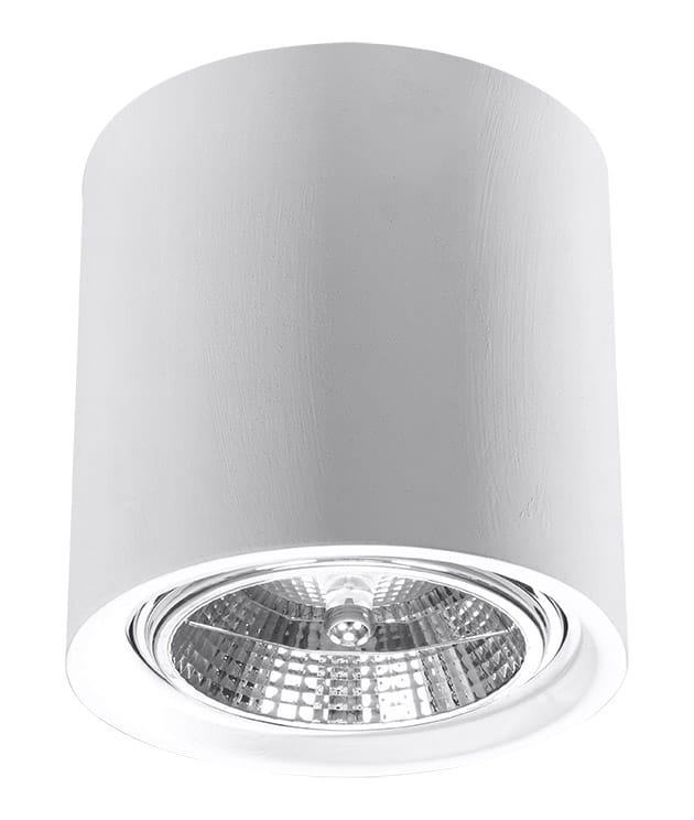 Lampa sufitowa Kalu 1-punktowa z ceramicznym, białym kloszem. Okrągły kształt, z widoczną żarówką w dolnej części. Klosz gładki, matowy, montowany na suficie, skierowany w dół. Idealna do nowoczesnych aranżacji wnętrz.