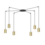 Traker lampa wisząca 6-punktowa czarna/złota 526/6