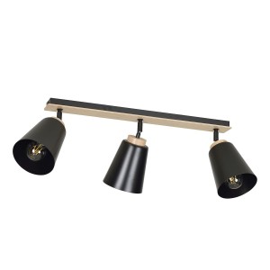 Atlas lampa sufitowa (spot) 3-punktowa czarna 725/3