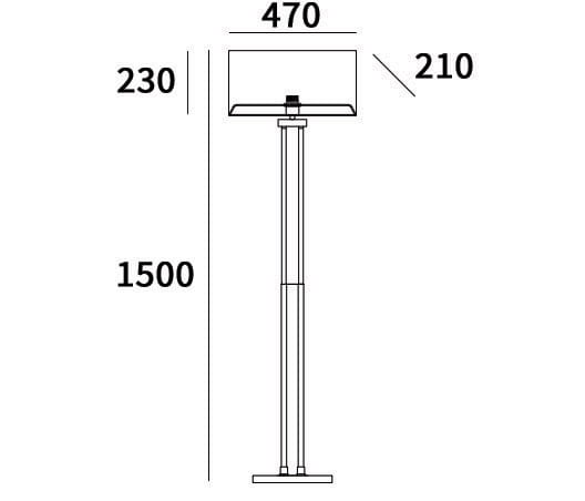 Lampa podłogowa Athens 1-punktowa F01451WH CR w kolorze białym, o wysokości 150 cm i prostokątnym kloszu. Klosz ma wymiary 47 cm x 21 cm, podstawa okrągła. Prosta, minimalistyczna konstrukcja.