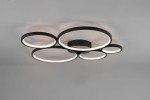 Rondo LED lampa sufitowa 5-punktowa czarna 622610532