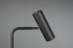 Czarna lampa podłogowa Marley 1-punktowa z cylindrycznym kloszem i metalową nogą. Klosz zamontowany na elastycznym ramieniu, umożliwiającym regulację kierunku światła. Prosty, nowoczesny design, idealny do minimalistycznych wnętrz.