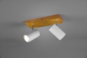 Vantos lampa sufitowa (spot) 2-punktowa drewno/biała DL231812400