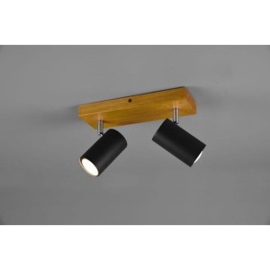 Vantos lampa sufitowa (spot) 2-punktowa drewno/czarna DL232812400