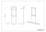 Czarna lampa wisząca Paros LED 3-punktowa o wymiarach 900 mm długości, 320 mm szerokości i 110 mm wysokości. Prosta konstrukcja z metalowymi detalami, zawieszona na regulowanych linkach. Idealna do nowoczesnych wnętrz.