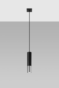 Loopez lampa wisząca 1-punktowa czarna/chrom SL.0940