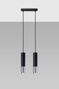 Loopez lampa wisząca 2-punktowa czarna/chrom SL.0941