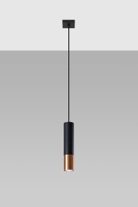 Loopez lampa wisząca 1-punktowa czarna/miedź SL.0946