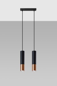 Loopez lampa wisząca 2-punktowa czarna/miedź SL.0947