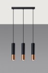 Loopez lampa wisząca 3-punktowa czarna/miedź SL.0948