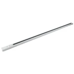 Biała prowadnica szynowa Track Orlicki o długości 150 cm, wykonana z metalu. Produkt leżący na jednolitym tle, z widocznymi mocowaniami po obu stronach oraz gładką, matową powierzchnią.