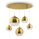Fermi lampa wisząca 5-punktowa złota P140-PL-170-5-G
