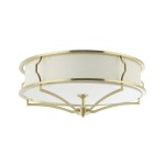 Lampa sufitowa Stesso Gold S w złotym kolorze z czterema punktami świetlnymi. Okrągła, z białym abażurem, metalowa konstrukcja z dekoracyjnymi detalami, montowana na suficie. Idealna do nowoczesnych wnętrz.