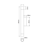 Kinkiet Q Parette 2-punktowy w kolorze czarnym i złotym, o wymiarach 290 mm x 25 mm x 28 mm. Posiada minimalistyczny kształt, montowany na ścianie, z dwoma źródłami światła, idealny do nowoczesnych wnętrz.