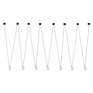 Movo VII lampa wisząca 7-punktowa czarna