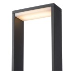 Lampka ogrodowa Goa LED H60 w kolorze czarnym, o prostokątnym kształcie. Górna część z białym, ciepłym światłem LED. Ujęcie z boku, ukazujące minimalistyczny design i wykończenie. Idealna do oświetlenia przestrzeni zewnętrznych.