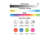 Lampa stojąca ogrodowa Dropa LED H59, sterowana telefonem przez Bluetooth. Posiada funkcje ściemniania, tunable whites (2700 K - 6500 K) oraz różne kolory RGB, idealna do różnych aktywności. Ustawiona w pionie na jednolitym tle.
