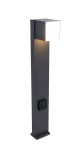 Cuba LED H75 to ciemnoszara lampa stojąca ogrodowa z regulowanym kloszem i gniazdem. Produkt ma prostokątny kształt, solidną podstawę oraz minimalistyczny design, co czyni go idealnym do oświetlenia przestrzeni zewnętrznych.