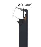 Cuba LED H75 lampa stojąca ogrodowa w ciemnoszarym kolorze, regulowana w zakresie 350°. Prosty, pionowy słup z kwadratowym, białym kloszem na górze. Idealna do oświetlenia ogrodu.