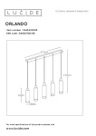 Lampa wisząca Orlando 5-punktowa w kolorze czarnym, z prostokątnym stelażem o wymiarach 112 cm. Pięć pojedynczych kloszy zwisających na różnych wysokościach, każdy o średnicy 10 cm, w kształcie cylindrów.