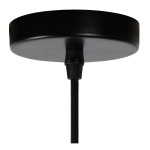 Czarna, okrągła podsufitka lampy wiszącej Gosse z jednopunktowym zawieszeniem. Widoczny czarny kabel, mocowanie z tworzywa sztucznego. Prosta forma, idealna do nowoczesnych wnętrz.