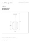 Czarna lampa wisząca Gosse 1-punktowa, o wysokości 155,8 cm i średnicy 19,5 cm, z okrągłym kloszem w pionowe żłobienia. Zawieszona na cienkim przewodzie, idealna do nowoczesnych wnętrz.